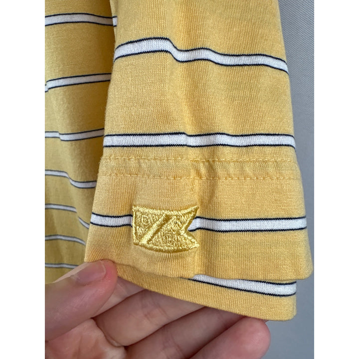 Men’s Vintage Cutter & Buck Large Yellow w/ B&W Striped Polo Shirt