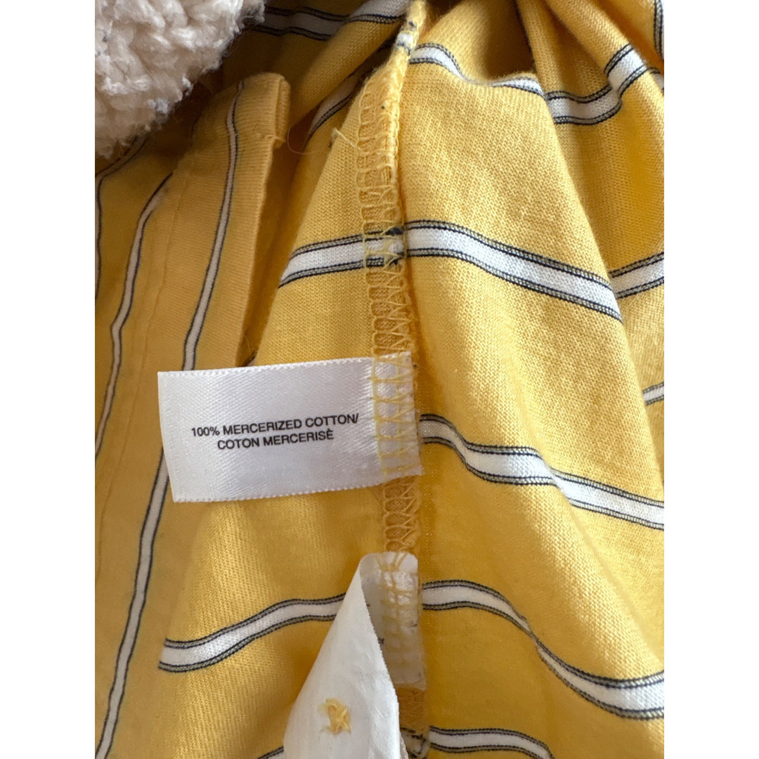 Men’s Vintage Cutter & Buck Large Yellow w/ B&W Striped Polo Shirt