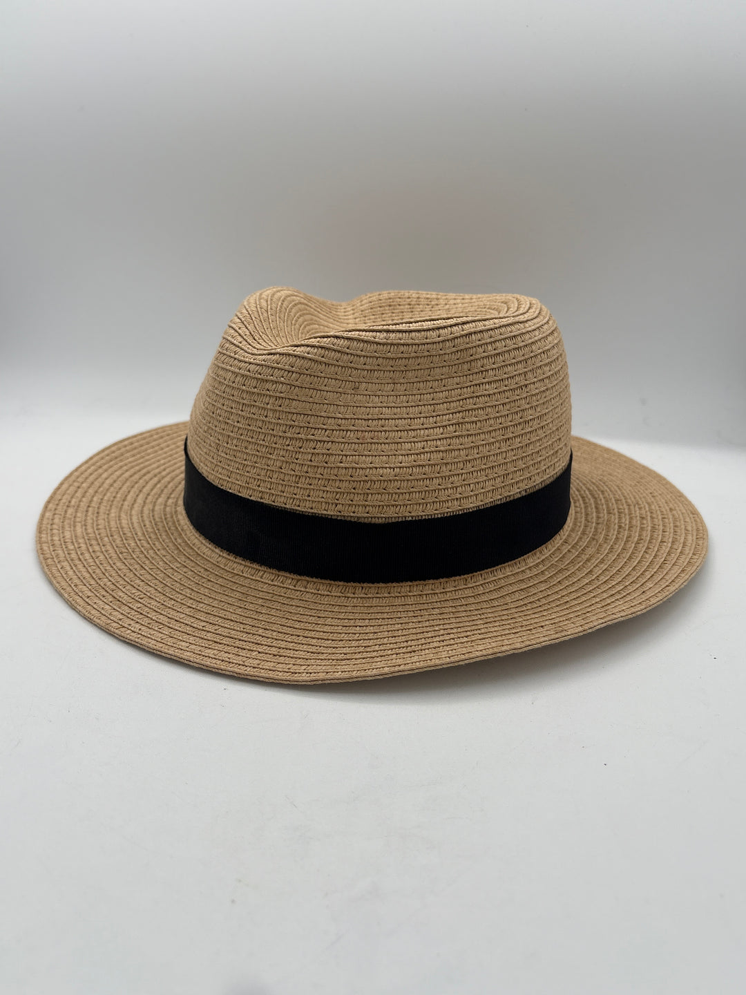 Women’s Madewell Tan Woven Fedora w/ Black Ribbon