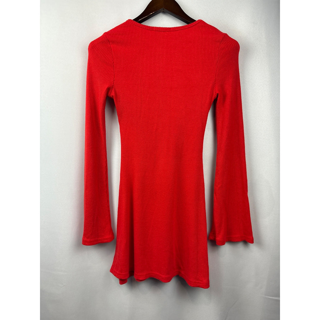 Women’s Princess Polly Size 4 Red Long Bell Sleeved Mini Dress