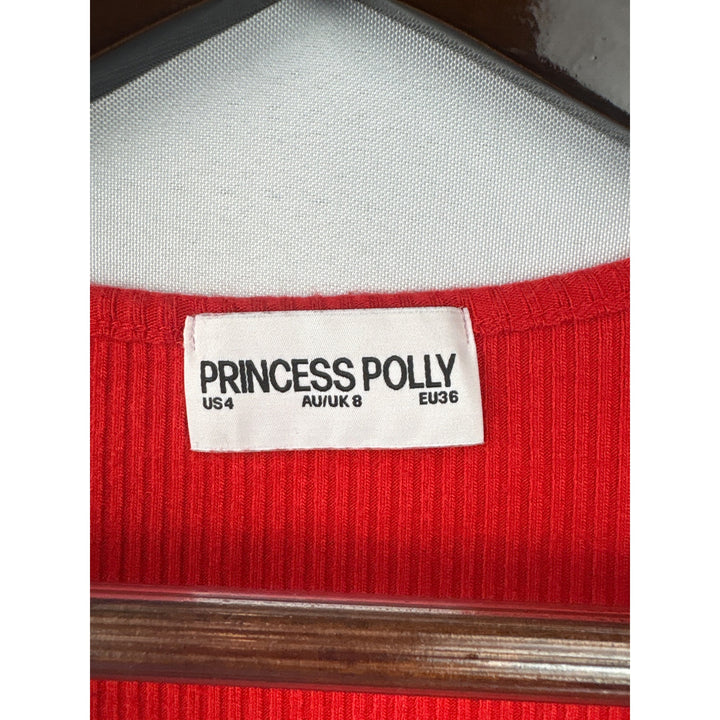 Women’s Princess Polly Size 4 Red Long Bell Sleeved Mini Dress