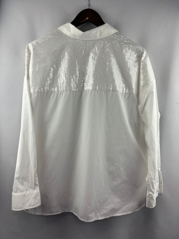 Women’s Attitudes by Renee XL White Button Up w/ Sequins