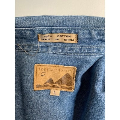 Women's Port Authority Blue Air Brushed Cats Cardigan , 100% Cotton - Size L