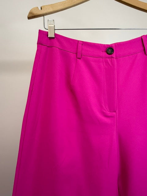 Finesse Hot Pink Feather‑Cuff Suit Set SzXL(14-16)  NWOT