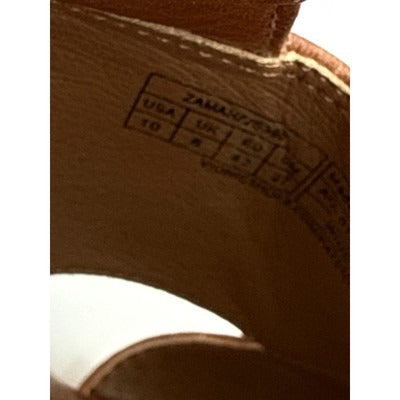 Vionic Womens Open-Toe Brown Leather Slingback Wedge Sandals Size 8M Espadrille Style