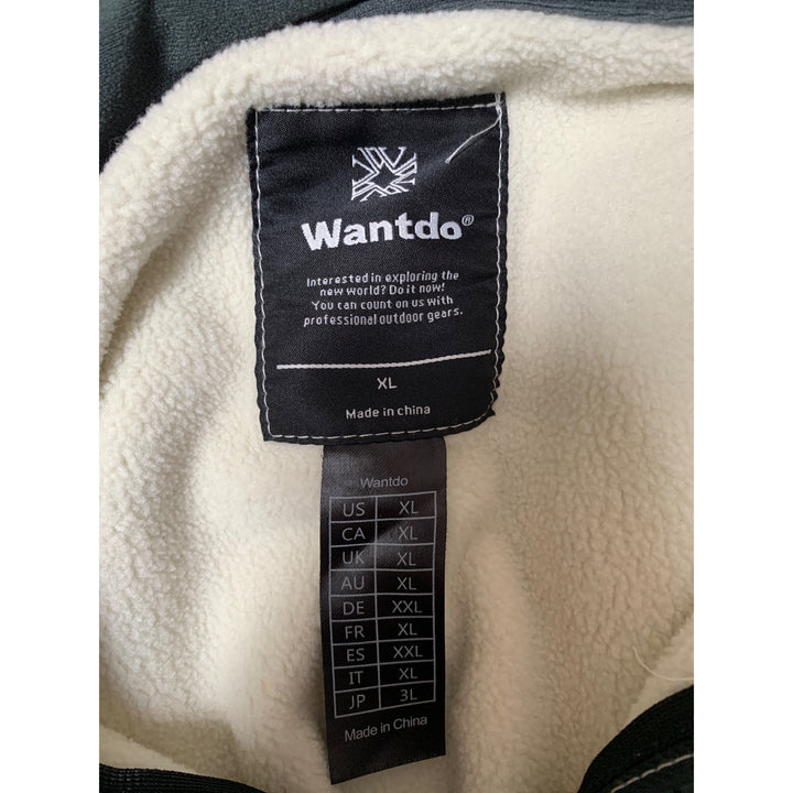 Wantdo Womens XL Full-Zip Fleece Jacket Beige