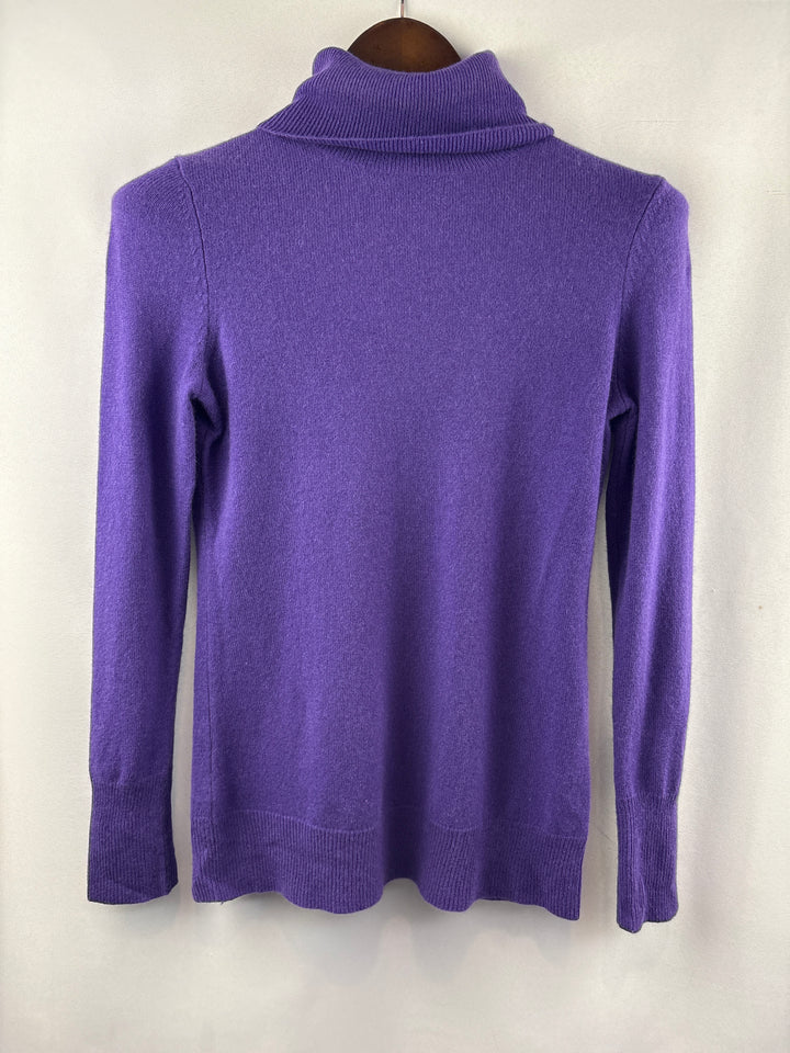 Women’s Alex Marie Small Purple Cashmere Turtleneck