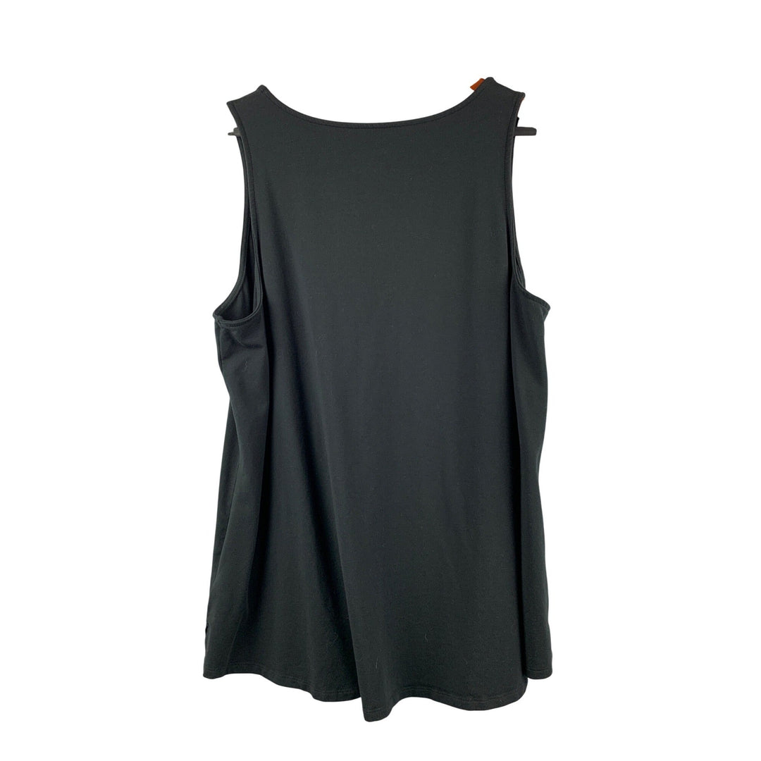 Isaac Mizrahi Live Essentials Black Tank Top 1X