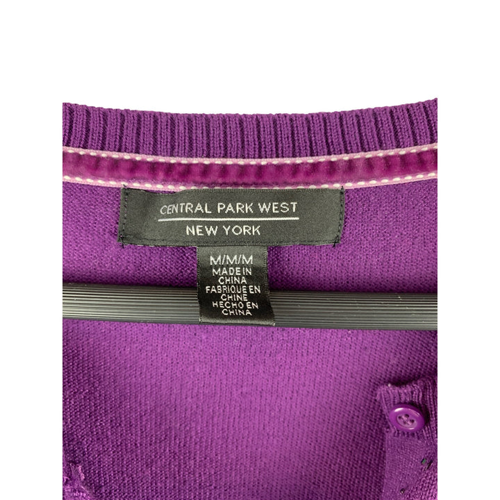 Central Park West Womens Purple Cardigan Sweater M With Sequin Detail