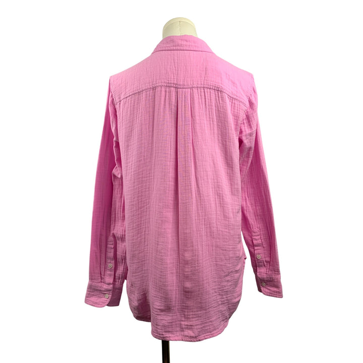 J. Crew Womens Pink Long-Sleeve Button-Down Shirt XS 100% Cotton
