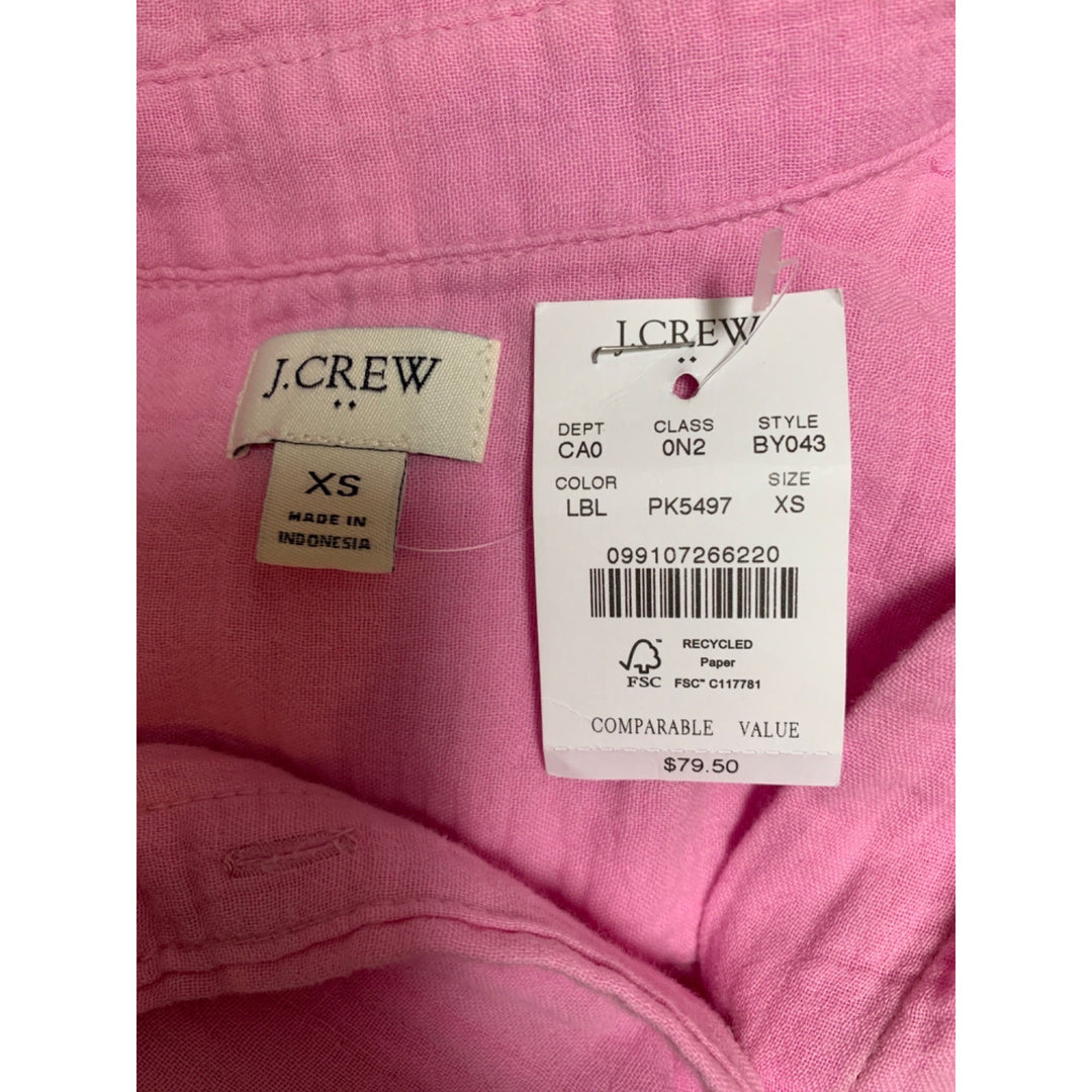 J. Crew Womens Pink Long-Sleeve Button-Down Shirt XS 100% Cotton