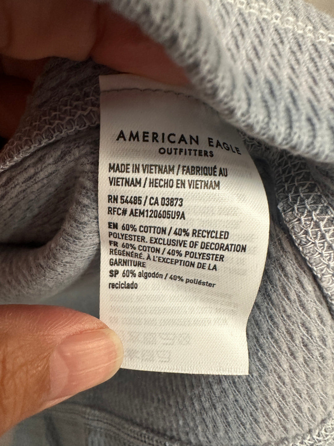 Men’s American Eagle Blue Boxy Fit Waffle Jersey Size L