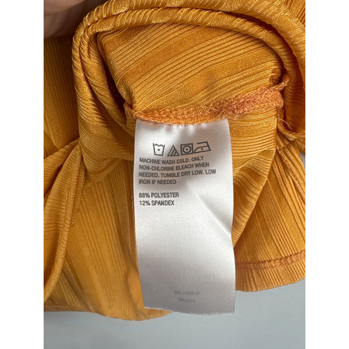 Iman Womens Mustard Sleeveless Ribbed Tank Top S
