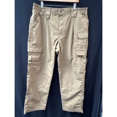 Propper Mens Tactical Cargo Pants 40/32 Khaki Relaxed Fit Polyester/Cotton