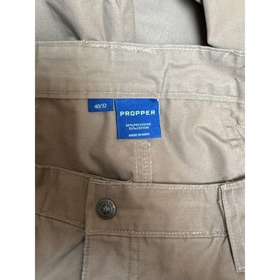 Propper Mens Tactical Cargo Pants 40/32 Khaki Relaxed Fit Polyester/Cotton