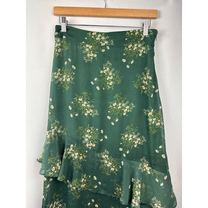 Women’s  Mi Ami Small Dark Green Maxi Skirt with Floral Design