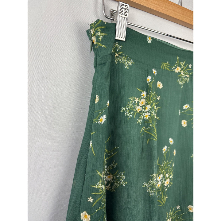 Women’s  Mi Ami Small Dark Green Maxi Skirt with Floral Design