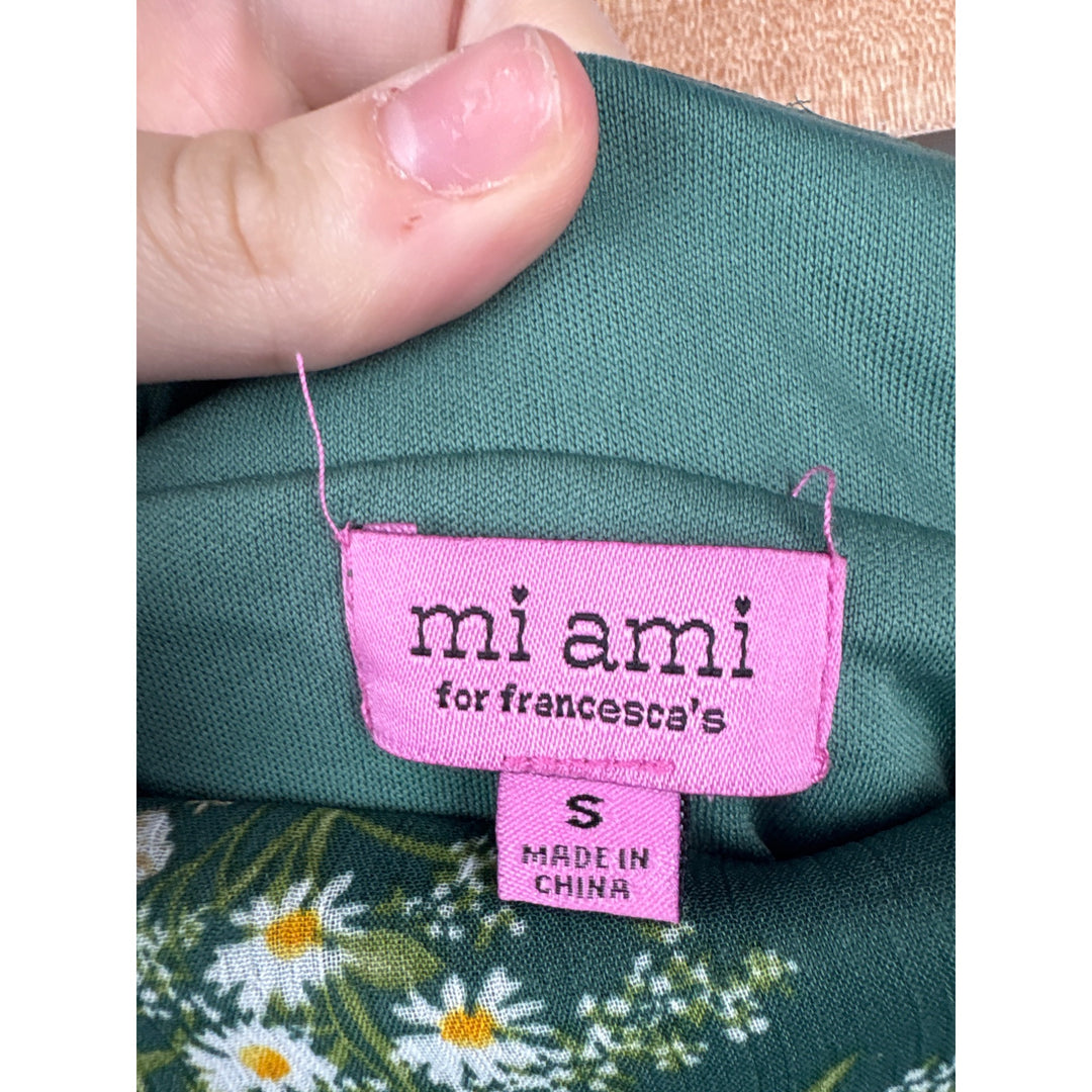 Women’s  Mi Ami Small Dark Green Maxi Skirt with Floral Design