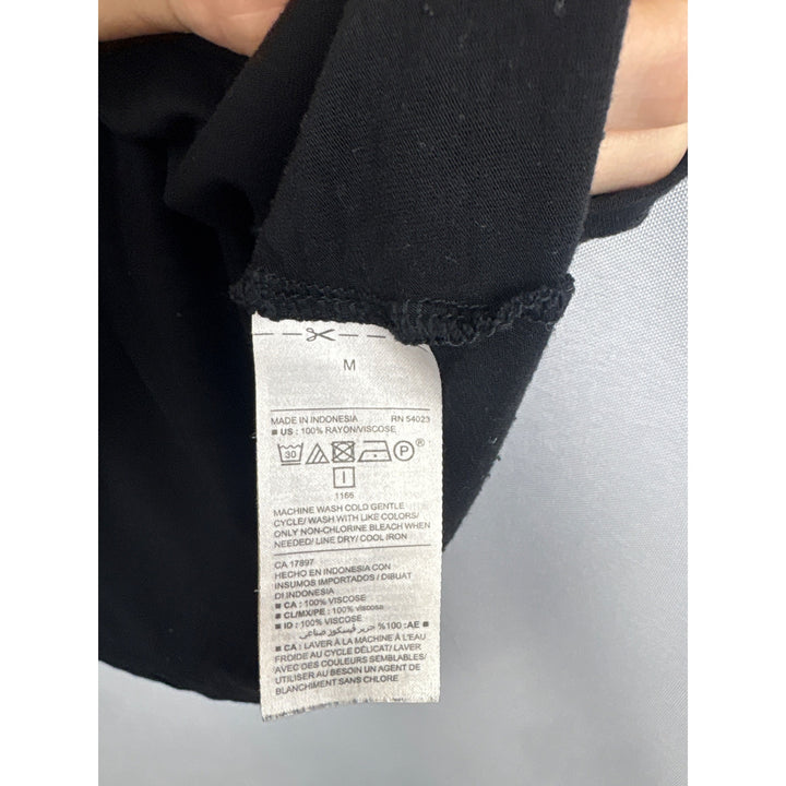 Old Navy Black Short Sleeve Top With Crisscross Detail - Medium