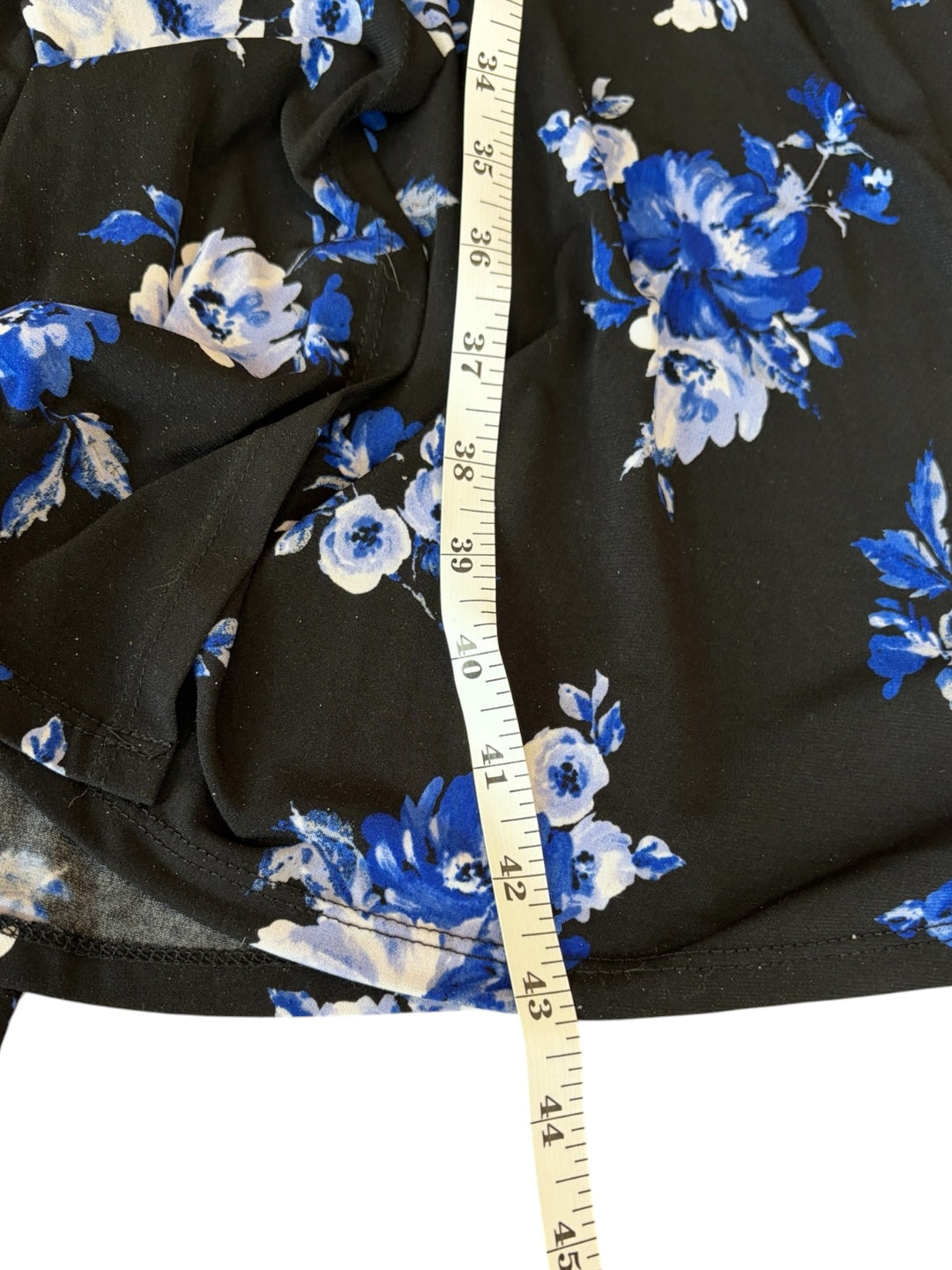 torrid Black Midi Dress with Blue and White Floral Print Size 1*