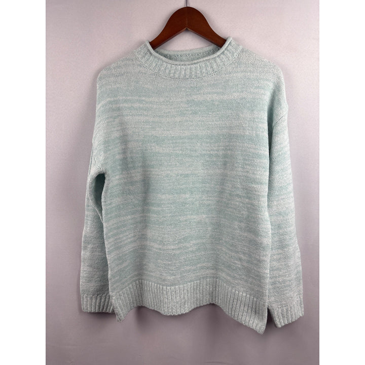 Dip Womens Small Knit Pullover Sweater Soft Pastel Green Crew Neck Made In China