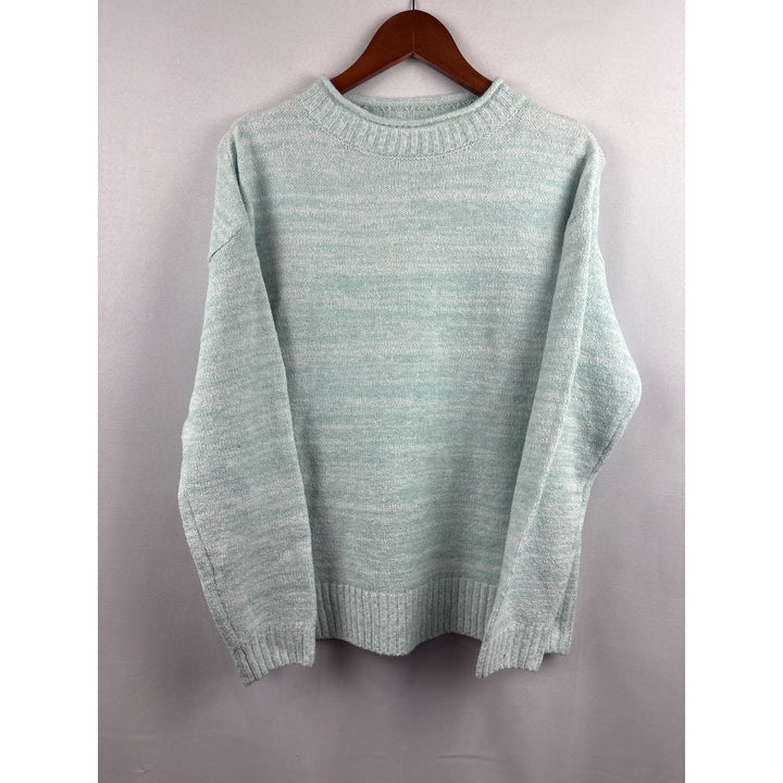 Dip Womens Small Knit Pullover Sweater Soft Pastel Green Crew Neck Made In China