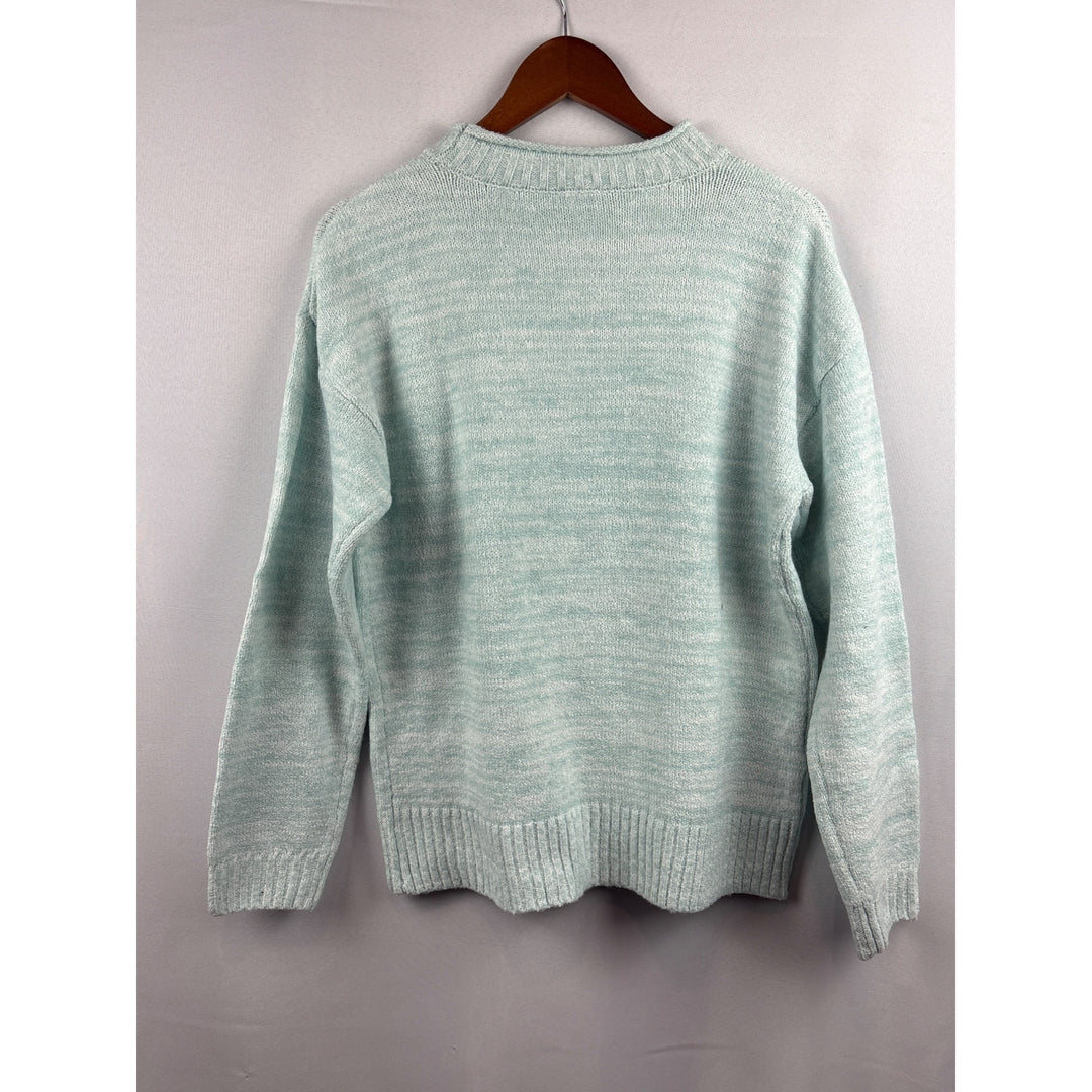 Dip Womens Small Knit Pullover Sweater Soft Pastel Green Crew Neck Made In China