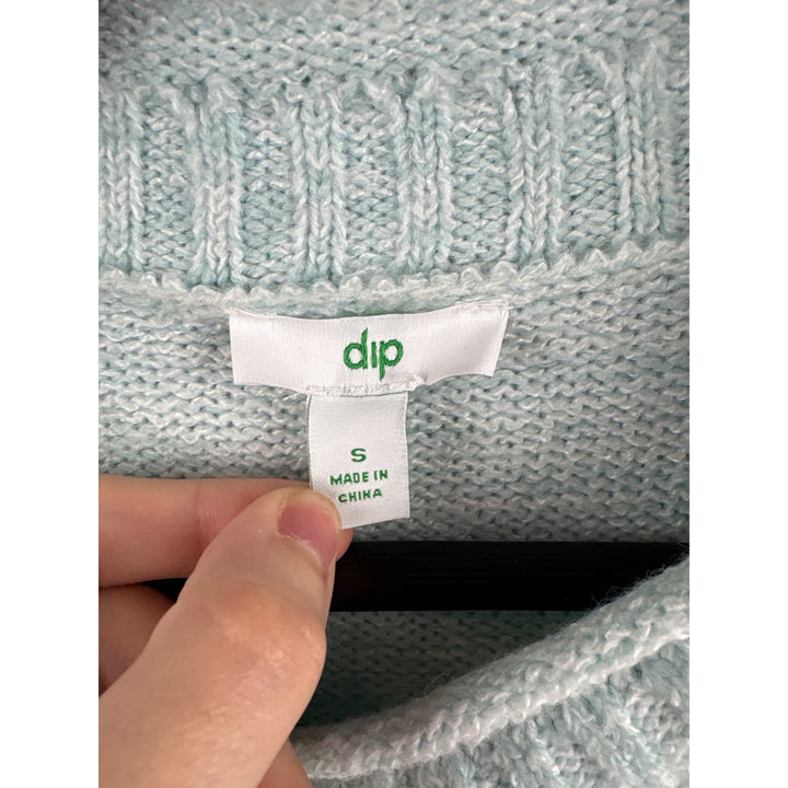 Dip Womens Small Knit Pullover Sweater Soft Pastel Green Crew Neck Made In China