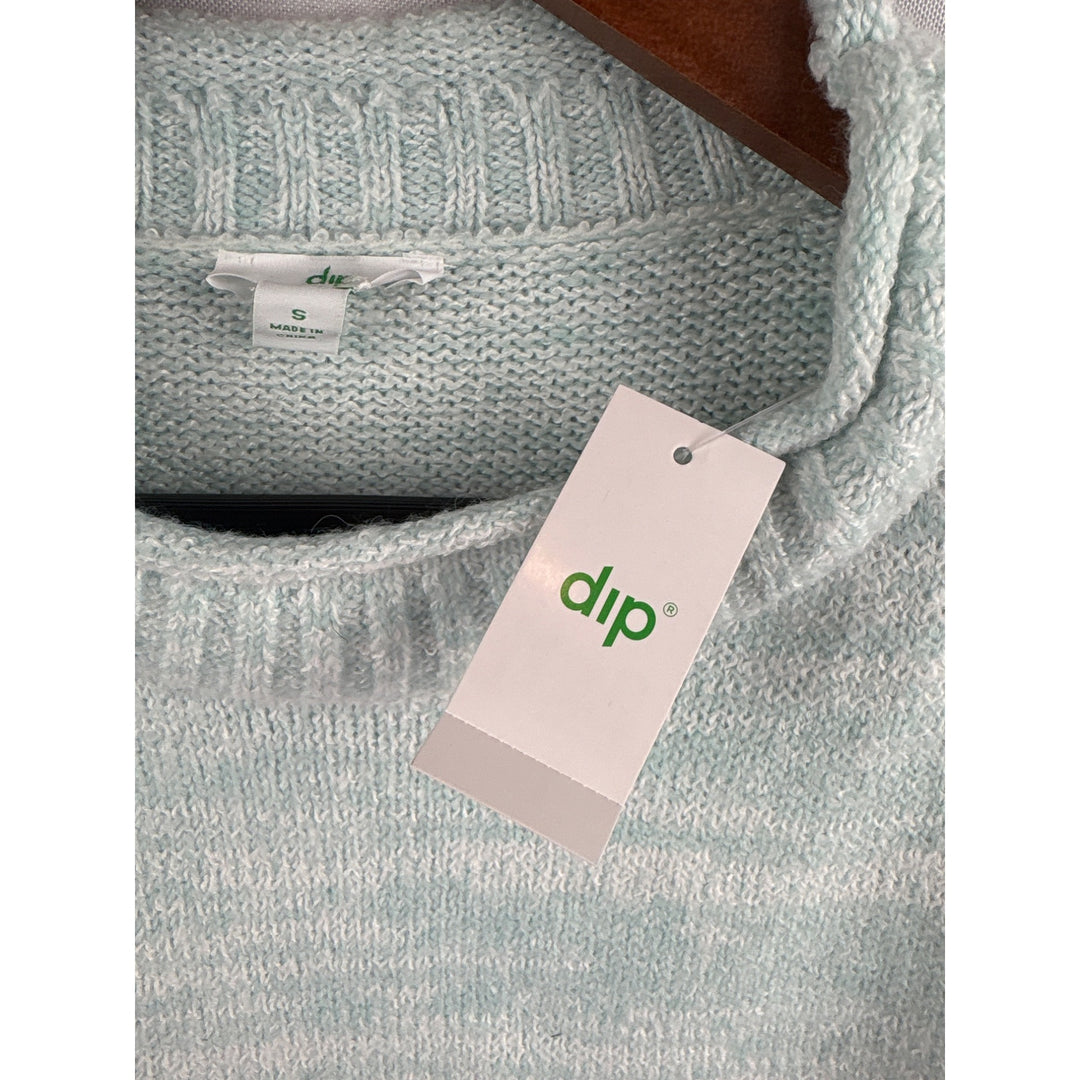 Dip Womens Small Knit Pullover Sweater Soft Pastel Green Crew Neck Made In China