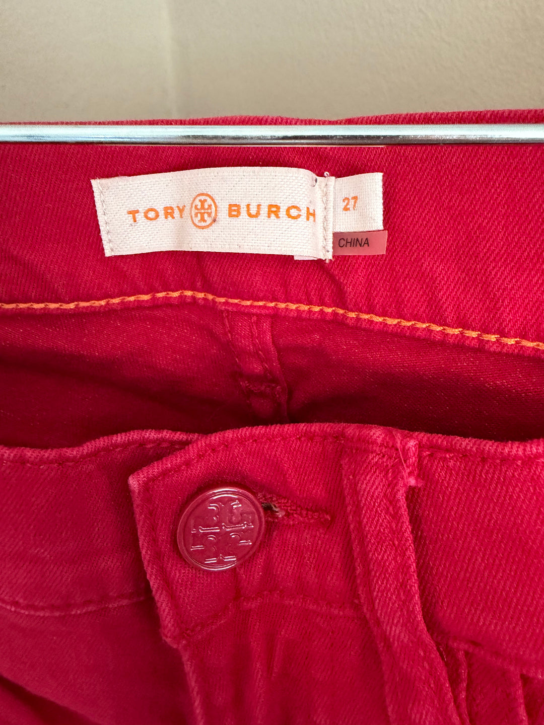 Tory Burch Pink Skinny Jeans Size 27