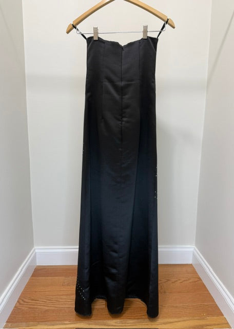 Jessica McClintock Y2K Black Strapless Gown Sz2