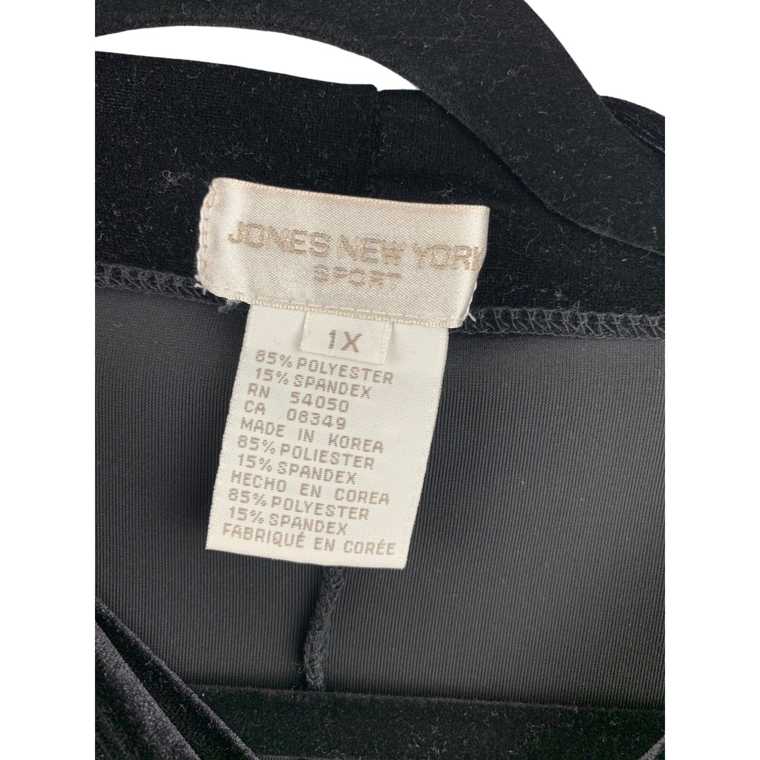Women’s Jones New York Sport Black Long Velvet Dress Size 1X