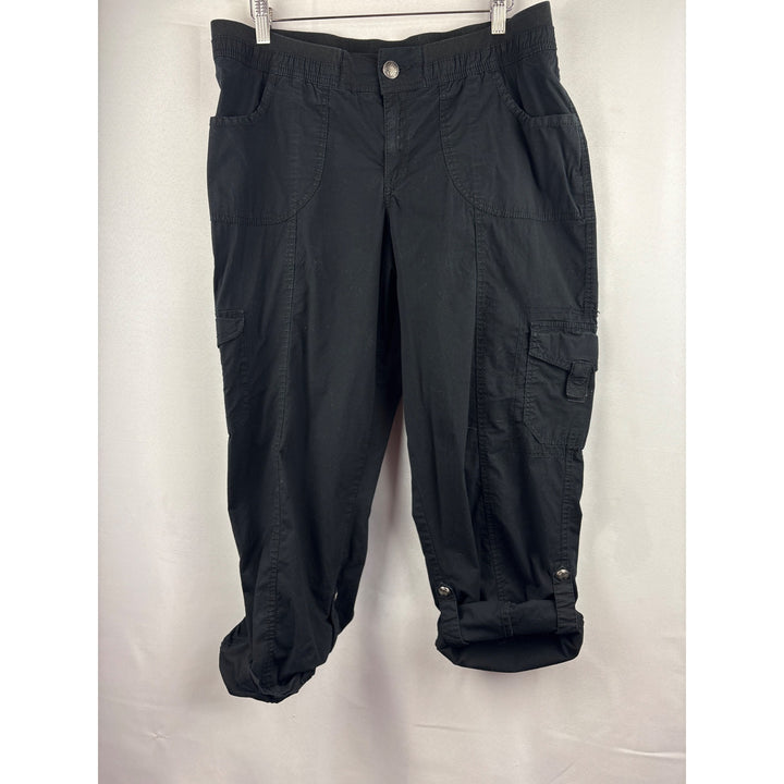 Lane Bryant Womens Black Capri Cargo Pants Size 14 Cotton/Spandex