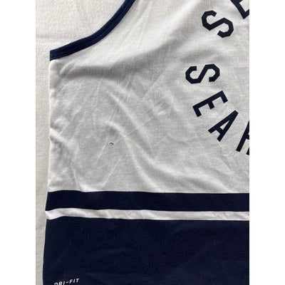 XL blue and white Nike Seattle Seahawks razorback tank top