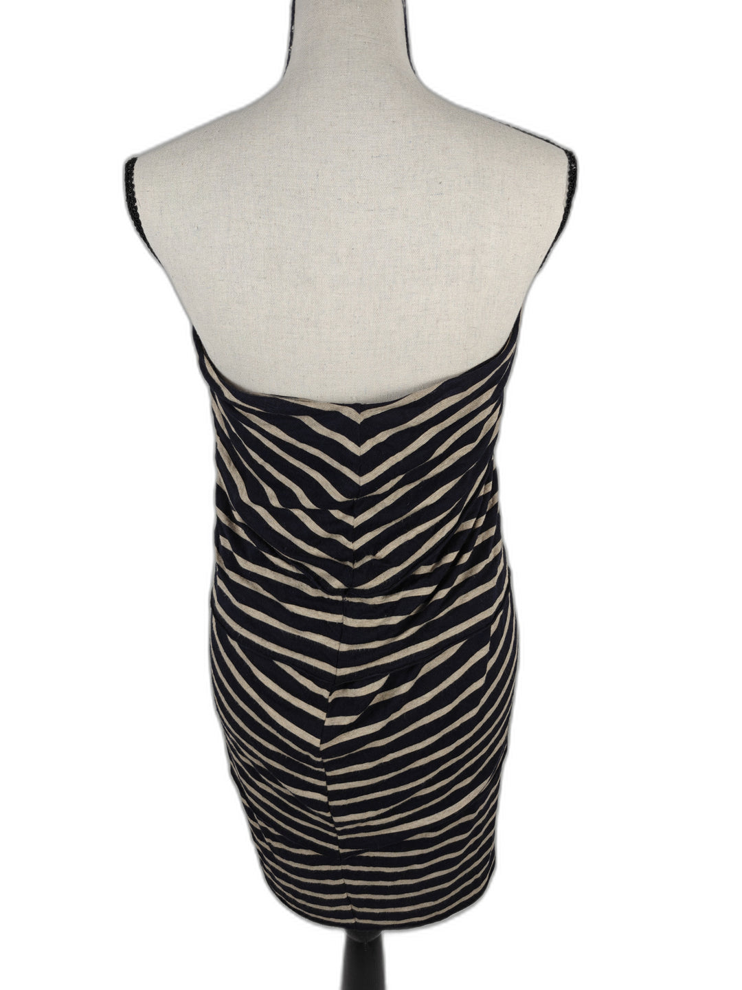 Women’s Bailey 44 Strapless Dress Navy Beige Striped Size M