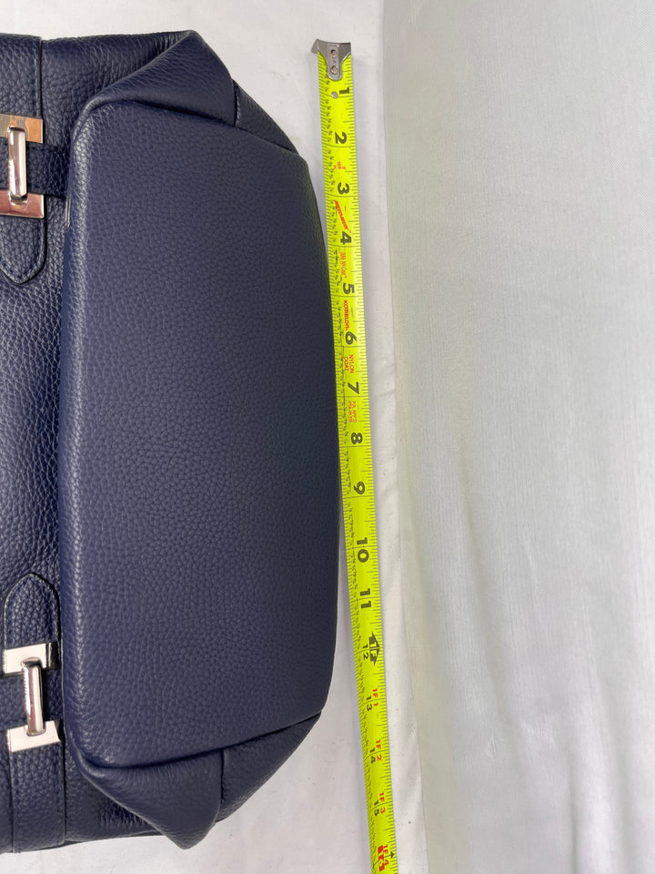 Giani Bernini Bridle Leather Hobo Bag Navy Blue Pebbled Leather Shoulder Purse