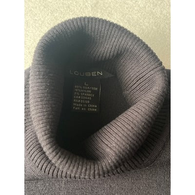 Louben Black sleeveless turtleneck sweater, Size Large