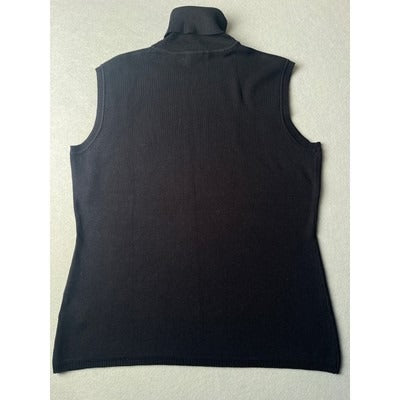 Louben Black sleeveless turtleneck sweater, Size Large