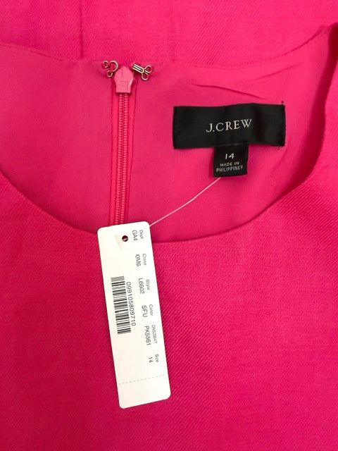 J.Crew Resume Stretch Linen Sheath Dress Sz14 NWT