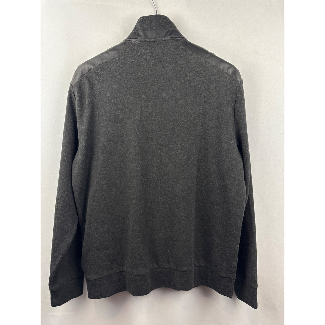 Men’s Calvin Klein Large Charcoal Gray Jacket w/ Leather Accents
