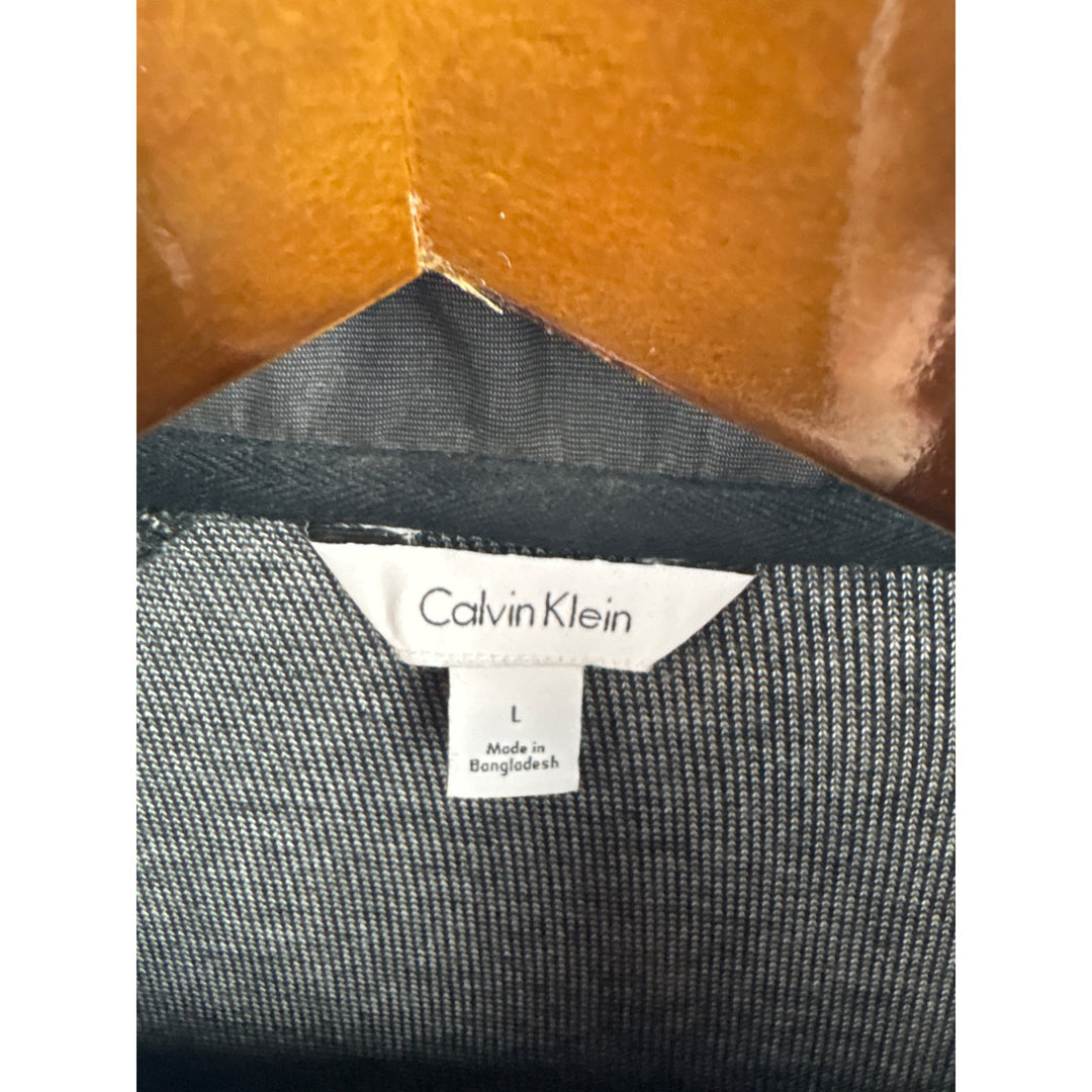 Men’s Calvin Klein Large Charcoal Gray Jacket w/ Leather Accents