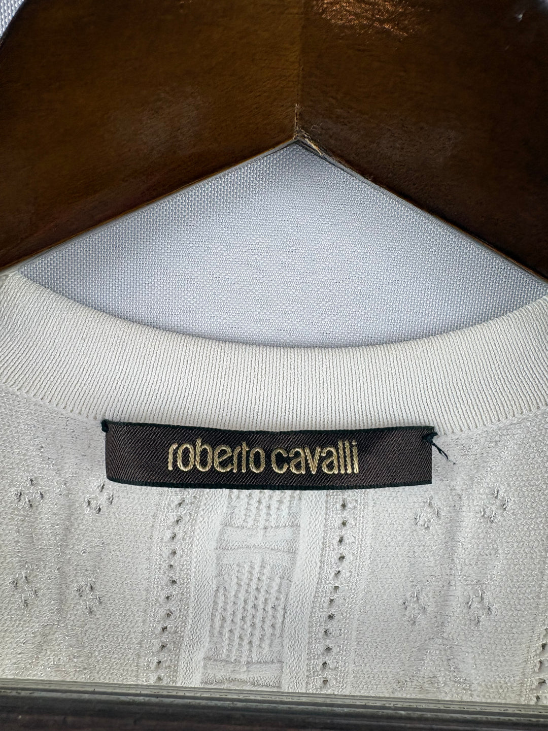 Women’s Roberto Cavalli Medium White Knit Sleeveless dress