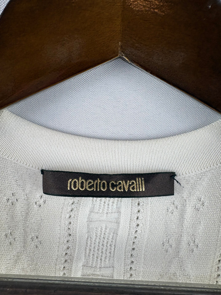 Women’s Roberto Cavalli Medium White Knit Sleeveless dress
