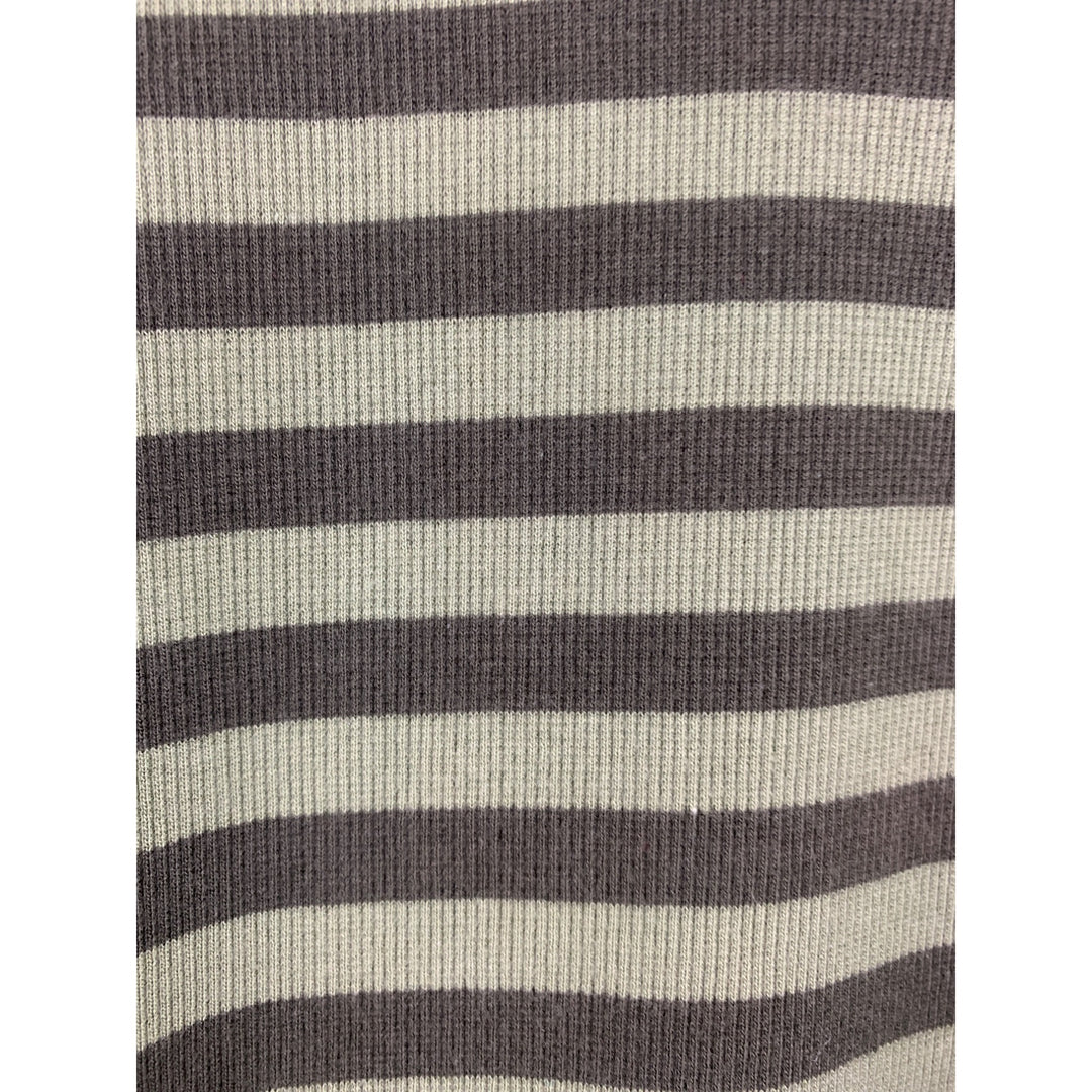 Faded Glory Girls Striped Long Sleeve Shirt L/G (12-14) Cotton & Spandex Green