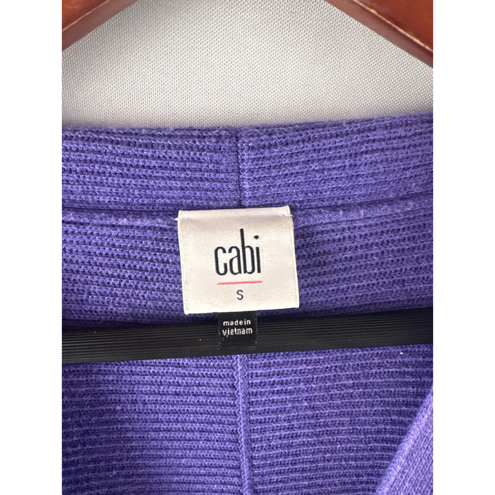 Cabi Purple Button-Up Ribbed Cardigan Sweater S