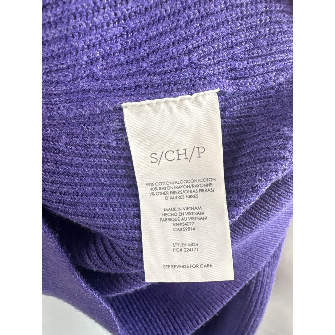 Cabi Purple Button-Up Ribbed Cardigan Sweater S