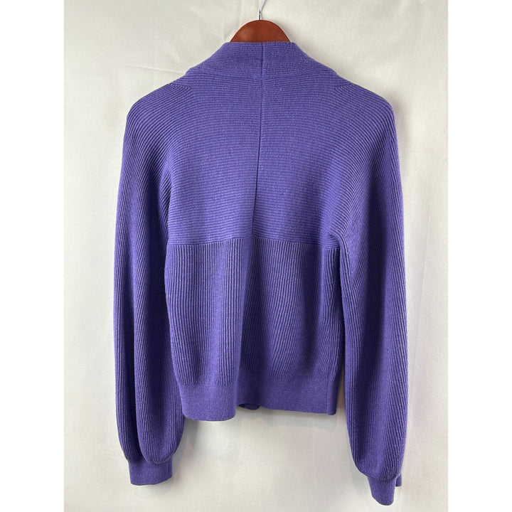 Cabi Purple Button-Up Ribbed Cardigan Sweater S