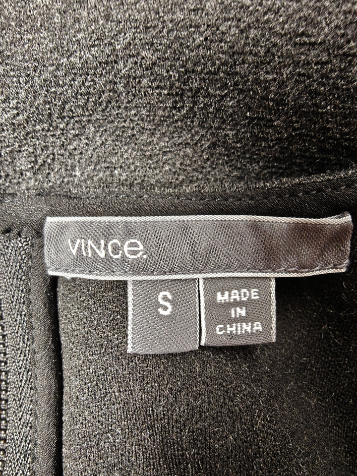 Womens Vince Mixed Media Top Black Gray Size S