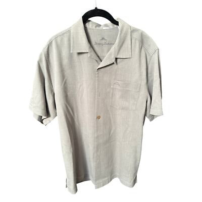 Men’s Tommy Bahama short sleeve gray button down shirt size M