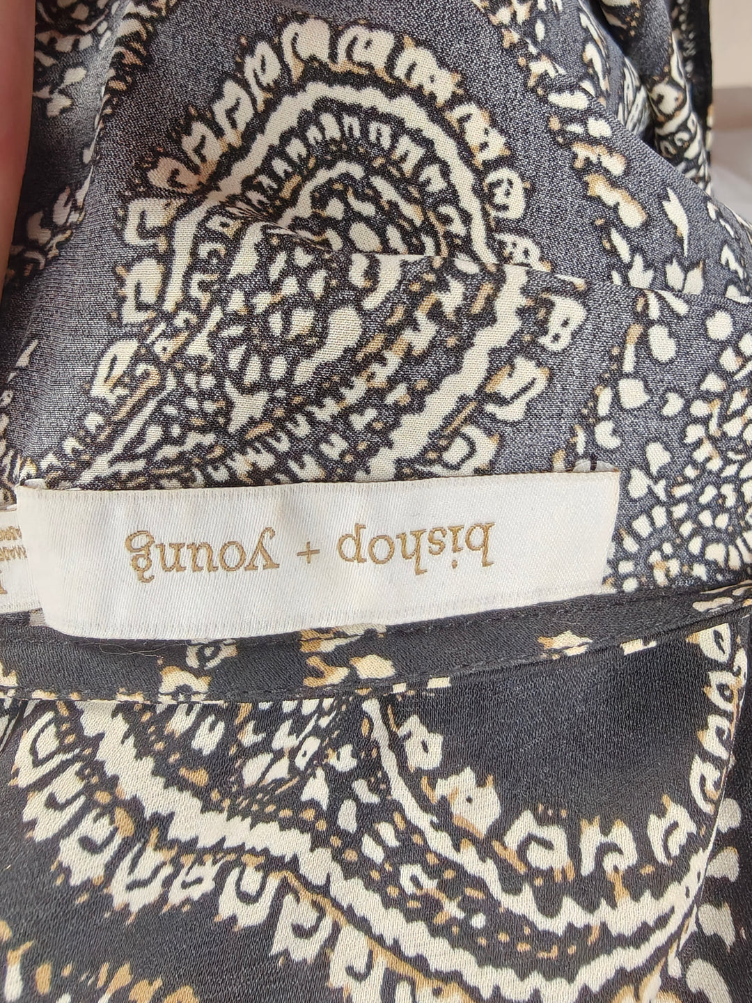 Women’s Bishop + Young Paisley Maxi Dress Black Cream Size L